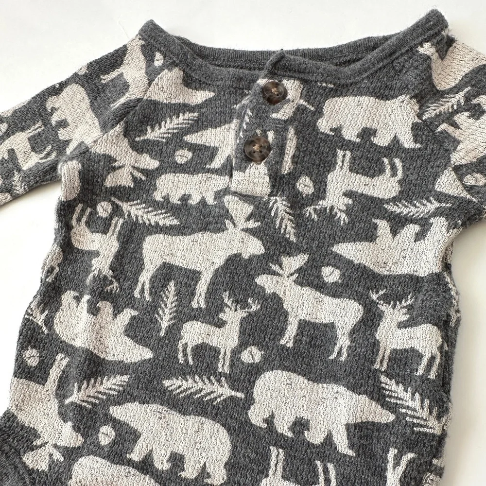 Woodland Animal Long Sleeve Onesie 0-3M